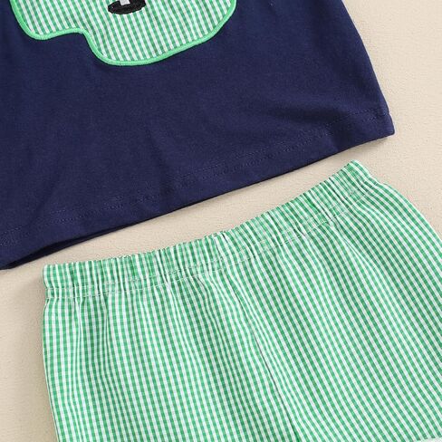 Toddler Boys Golf Outfit Golf Cart Patch Short Sleeve T Shirts Tops Elastic Shorts Set 2Pcs Baby Summer Clothes in Saudi Arabia