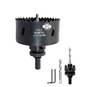 Bi-Metal Hole Saw with Arbor and Accessories - Cutting Saw for Panel, Wood, Drywall, Plastic, and More (2"(51mm))