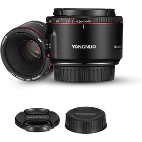 YONGNUO YN50MM f1.8 II Lens for Canon EF Mount, AF/MF 50mm f/1.8 Lens Large Aperture 0.35m Focus Distance Standard Prime Lens for Canon 5D IV 1DX I 200D II 850D 7D 6DII(YN50MM F1.8C II Black)