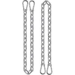 2 Pack 44in Hanging Chair Chain with 4 Carabiners, 500LB Capacity Hanging Kits Heavy Duty Hanging Chair Hardware for Hammock Swing Punching Bags Sandbag Indoor Outdoor Yoga Gym (Black)