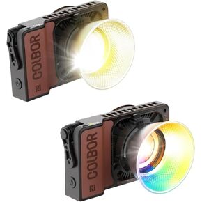 COLBOR W100+W100R Continuous Output Lighting with LED Screen 3 Powering Options APP Control for Filmmaking Live Streaming