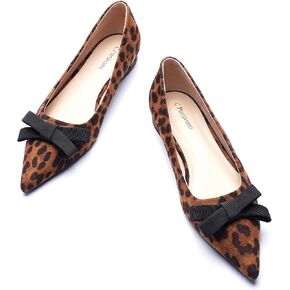 C.Paravano Women's Suede Bow Knot Ballet Flats Pointed Toe Slip-On Comfort Shoes for Casual & Formal Wear in Kuwait