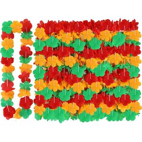24PCS Hawaiian Leis, Blue Leis for Luau Party Bulk Decorations, Tropical Silk Flower Necklace Hawaiian Bulk Hula Dance Party Decor, Flower Leis Summer Beach Pool Party Decorations Favors Supplies