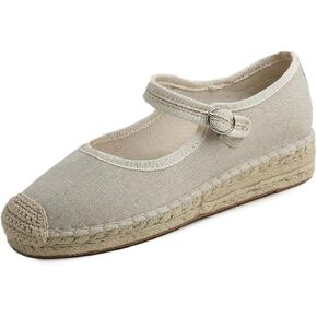 FEVERSOLE Close Toe Espadrilles Women's Comfort Breathable Ankle Strap Low Heel Wedge in Kuwait