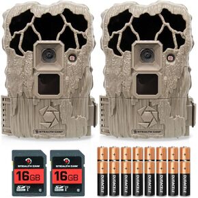 Stealth Cam STC-VL22 22MP Image and 720p Video Recording at 30 FPS Veil Trail Camera with 80-Feet Detection and IR Range Includes Batteries and 16GB SD Card (2 Pack)