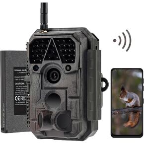 Trail Camera P100P, WiFi Bluetooth, Rechargeable, 48MP 1296p, 100ft No-Glow Night Vision, IP66 Waterproof, Fast 0.1s Trigger Speed Motion Activated, Camo