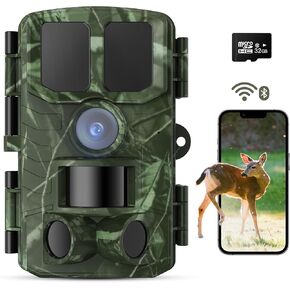 BoxLegend Trail Camera WiFi 4K 48MP Game Cameras with Night Vision 32G SD Card 0.2s Trigger Time Motion Activated Cellular Trail Cameras IP65 Waterproof 120° Wide-Angle