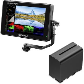 FEELWORLD LUT7 2200nit Camera Monitor and F970 6600mAh Battery
