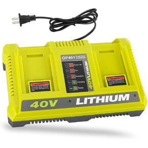 40 فولت شاحن متوافق مع بطارية Ryobi 40V ، محطة شاحن استبدال المنفذ المزدوجة لـ OP4040 OP4050 OP4050A OP40601 OP4026 OP4015 OP4030 40V بطارية