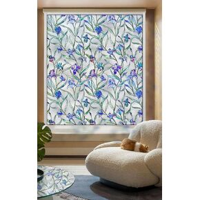 Rose Window Film (17.5" X 39.4") and Orchid Window Film (17.5" X 39.4"), 2 Items Bundle