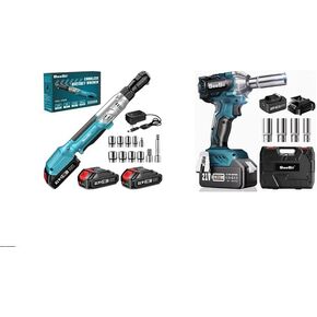 Seesii 450N.m (330Ft-lbs) Cordless Impact Wrench 21V 66Ft-lbs Cordless Electric Ratchet Wrench Set 3/8"