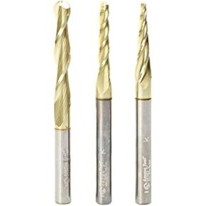 Amana Tool - AMS-146 3-Pc Solid Carbide Up-Cut Spiral 2D/3D Carving Ball Nose ZRN Coated C