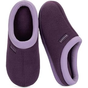 RockDove Women's Polar Fleece Two-Tone Memory Foam House Slipper with Anti-Slip Sole