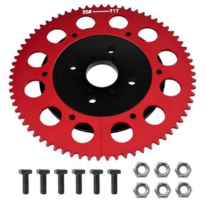 #35 Chain 71T Split Sprocket with Adapter Universal for 80cc 105cc Monster Moto B212 TrailMaster MB200 Baja Doodlebug Motovox 212cc Go Kart Mini Bikes Black