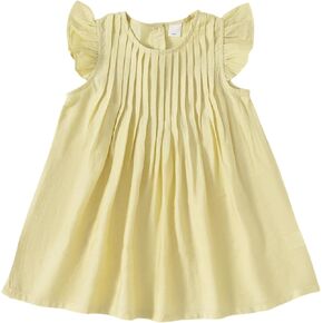 Baby Girls Flutter Sleeve Button Back Dress for Girl Summer Beach Sundress