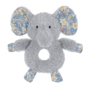 Apricot Lamb Baby Lovey Gray Flower Elephant Soft Rattle Toy, Plush Stuffed Animal for Newborn Soft Over 0 Months (Gray Elephant, 5.9 Inches)