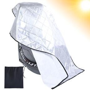 Car Seat Sun Shade Cover Cooling for Baby Car Seat Belts 30% Wider Coverage Summer Car Travel Accessory Compatible with Doona Graco