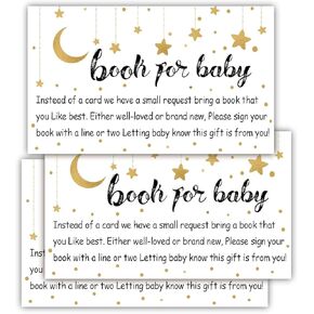 Giftideaworkshop Books for Baby Shower Request Cards, Baby Shower Invitation Inserts, 50 Pack.