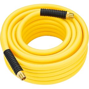 1/2 Inch x 50ft. Hybrid Air Compressor Hose with 1/2 in. MNPT Ends and Bend Restrictors, Air Compressor Hose Fittings and Accessories