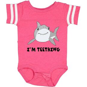 inktastic I'm Teething Cute Shark Baby Bodysuit