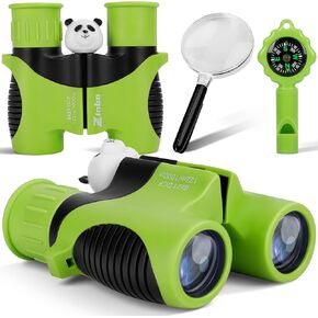 Binoculars for Kids 8x21 High-Resolution Real Optics with Magnifying Glass & Whistle Compass, Kids Binoculars for 3-12 Years Boys and Girls, Best Kids Toys for Outdoor Bird Watching, Hiking, Travel