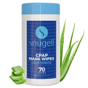 Snugell Unscented Travel CPAP Mask Wipes (2 Canisters, 70 Wipes Each) – 100% Soft Cotton – Skin-Safe with Aloe Vera - Lint & Alcohol Free – Perfect for Cleaning CPAP Masks, Tubes, and Devices