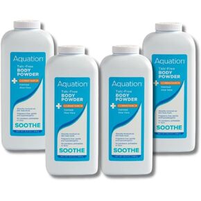 Aquation All Body Talc-Free Body Powder, Fragrance Free, 16.5 oz, 4 Pack