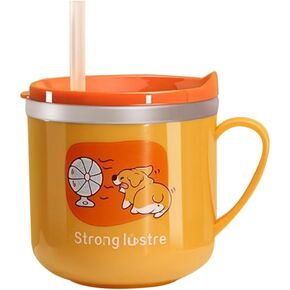 Stainless Steel Cartoon Scald Milk Cup for Children Water Drinking Cup for Milk and Juice Kid Friendly Design