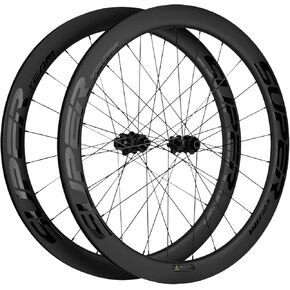 SUPERTEAM Road Bike Disc Brake Wheels 700c Tubeless 50mm Carbon Wheelset Tubeless Ready U Shape