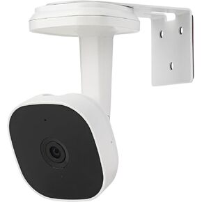 Metal Wall Mount for myQ Smart Garage Security Camera, No Drill Weatherproof Mounting Bracket with Two Easy Installation Ways, Flexible Positing Your Camera for Better View Angle - White
