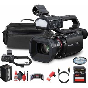 Panasonic HC-X2100 UHD 4K 3G-SDI/HDMI Pro Lightweight Camcorder with 24x Zoom (HC-X2100) + Case + 64GB Memory Card + Cleaning Kit + HDMI Cable + 62mm UV Filter + Card Wallet + Card Reader