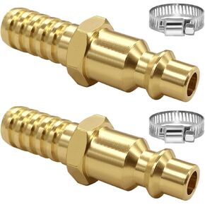 Joywayus 2PCS 3/8" Barb x 1/4" Coupling Industrial Air Hose Quick Connect Air Plug Fittings