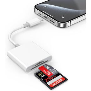 USB C SD Card Reader, Smilebridge SD Card Reader Adapter with Dual Slots for iPhone 16 15 Pro Max iPad MacBook Galaxy, USB Type C High-Speed Trail Camera Viewer Memory Card Reader, Plug and Play