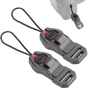 Camera Strap Quick Release Buckle Set of 2 – Compatible for Peak Design Buckle 198 lbs Load Capacity Fits DSLR/SLR Cameras Binoculars Wrist Straps for Photography Outdoor Travel(Black)