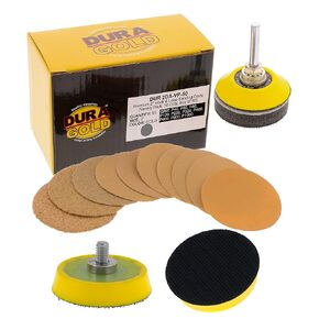 Dura-Gold 2" Sanding Discs – Variety Pack & Hook & Loop DA Backing Plate