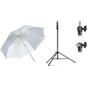 NEEWER 13ft/4m Air Cushioned Light Stand, Heavy Duty All Metal Photography Tripod Stand with 37"/94cm Studio Collapsible White Softbox Umbrella