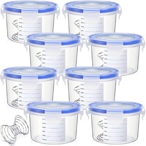 Remerry 8 Sets Paint Container with Stainless Steel Mixing Ball Touch up Paint Cups Storage Cups with Lids Paint Storage Containers Airtight Paint Container for Repainting Leftover Paint (1000 ML)