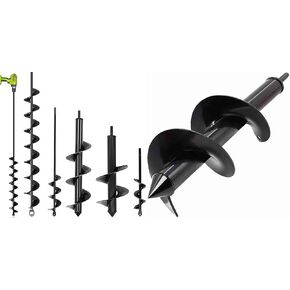 5 Set Auger Drill Bit for Planting,Heavy Duty Garden Auger Spiral Drill Bit,TCBWFY 4"x12"Auger Drill Bit for Planting Digging Holes,Garden Plant Flower Bulb Auger Spiral Hole Drill