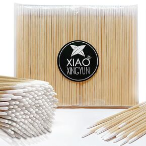 600PCS Pointed Cotton Swabs - Precision Tip Cotton Swabs - 4 Inch Microblading Cotton Swabs - Microblading Cotton Buds for Eyebrow Eyelash Extensions, Makeup, Nails, Tattoo Permanent Supplies, Craft