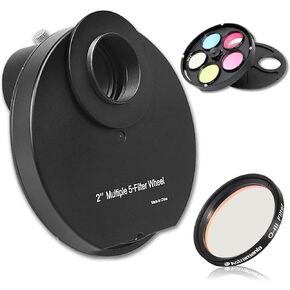 Astromania 2" O-III Filter - Bundle with - 2" Multiple 5-Position Filter Wheel