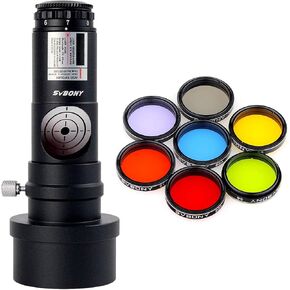 SVBONY Red Laser Collimator with 2 inch Adapter, Bundle with 1.25 inch Five Color Filters Kit 7pcs Filters Set for Lunar Planetary Views