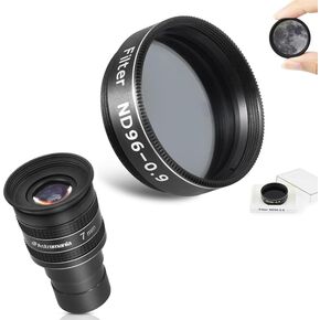 Astromania Telescope Eyepiece 7mm, Wide Angle 58 Degree - Bundle with - 1.25" Moon Filter ND96-0.9