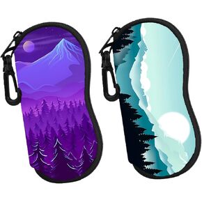 glass Case Soft Eyeglass Case Neoprene Eye Glass Cases For Womens Light Sunglasses Case 2Pack Glass Cases