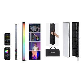 NEEWER TL60 RGB Tube Light, Full Color RGBWW Photography Handheld LED Video Lighting Wand Stick Supports APP/2.4G/DMX Control, 7 Pixel Effects 18 Scenes, TLCI98+, NS8S Tube Light Diffuser Included