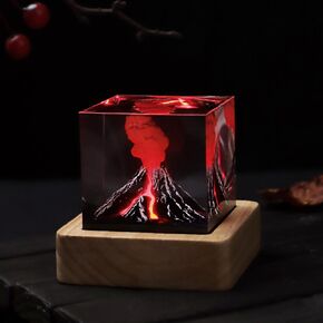 Volcano Night Lights Lava Lamp Volcano Eruption Ornament 3D Mini Lava Lamp Epoxy Resin Night Light Decorate A Room Decoration Creative Gifts for Kids
