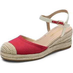 DREAM PAIRS Women's Wedge Sandals, Closed Toe Espadrilles Platform Wedge Heels with Adjustable Ankle Straps and Comfortable Cushion Insoles