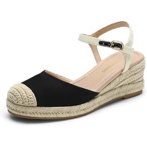 DREAM PAIRS Women's Wedge Sandals, Closed Toe Espadrilles Platform Wedge Heels with Adjustable Ankle Straps and Comfortable Cushion Insoles in Kuwait