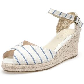 Women’s Platform Wedges Espadrilles, 3" Wedge, Soft Ankle-Tie Strap, Closed Toe, Classic Summer Sandals