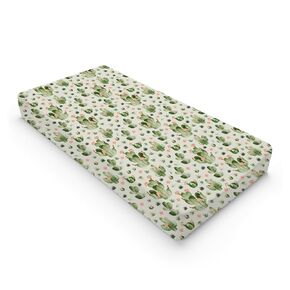 Desert Cactus Floral Diaper Baby Changing Pad Covers for Boy Girl 32''x16'' Watercolor Cactus Southwest Plants Fitted Change Table Mats Vintage Cactus Flowers Soft Breathable Cradle & Bassinet Sheets