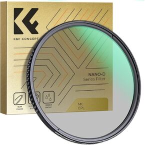 K&F Concept 77mm Circular Polarizing Filter, Waterproof Circular Polarizer Lens CPL Filter with 24 Multi-Layer Coatings for Camera Lens (D-Series)